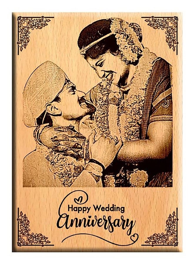 Giftanna anniversary gift for couple special 1st anniversary best gifts for wedding anniversary Engraved Wooden Photo Plaque - Image 1